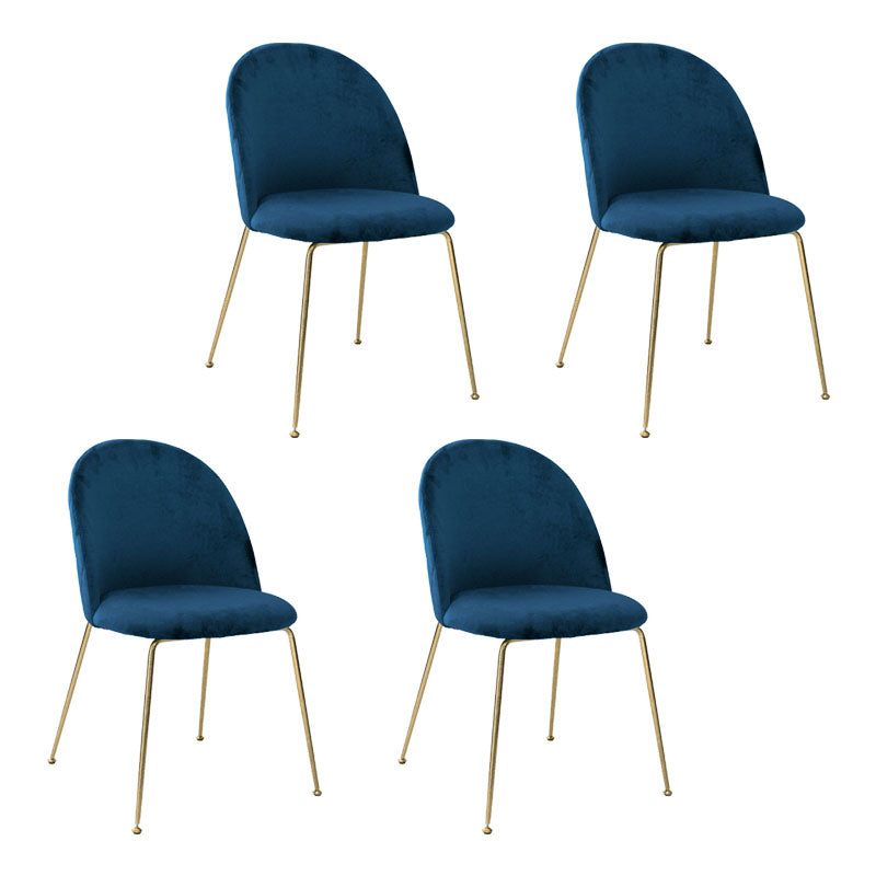 Nordic Style Metal Dining Chairs Dining Side Armless Chair for Kitchen Dark Blue 4 Piece Set Clearhalo ' kitchen&dining_furn' 'Dining Chairs' 'Dining Tables & Seating' 'dining_chair' 'furn' 'furn_dining_chair' 'Furniture' 'furniture_dining_chair' 'Kitchen & Dining Furniture' 'kitchen' 4272333