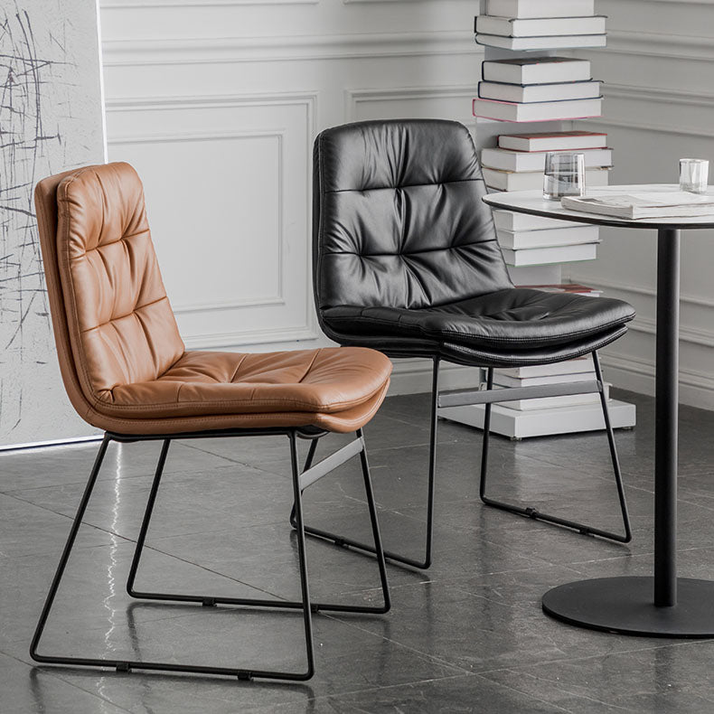 Contemporary Style Kitchen Chairs Dining Armless Side Chair with Metal Legs Clearhalo ' kitchen&dining_furn' 'Dining Chairs' 'Dining Tables & Seating' 'dining_chair' 'furn' 'furn_dining_chair' 'Furniture' 'furniture_dining_chair' 'Kitchen & Dining Furniture' 'kitchen' 4272352