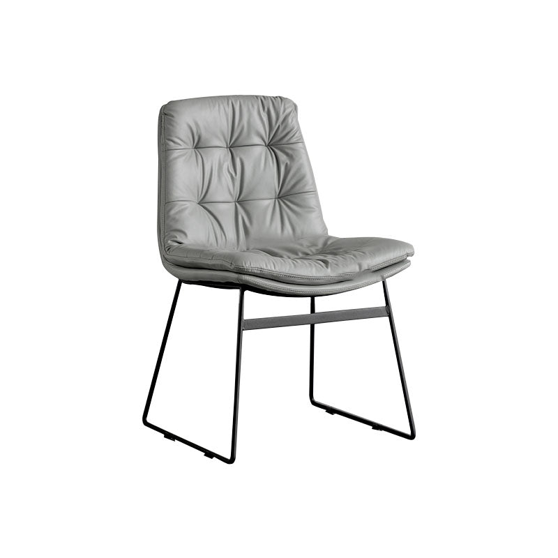 Contemporary Style Kitchen Chairs Dining Armless Side Chair with Metal Legs Light Gray 1 Piece Clearhalo ' kitchen&dining_furn' 'Dining Chairs' 'Dining Tables & Seating' 'dining_chair' 'furn' 'furn_dining_chair' 'Furniture' 'furniture_dining_chair' 'Kitchen & Dining Furniture' 'kitchen' 4272353