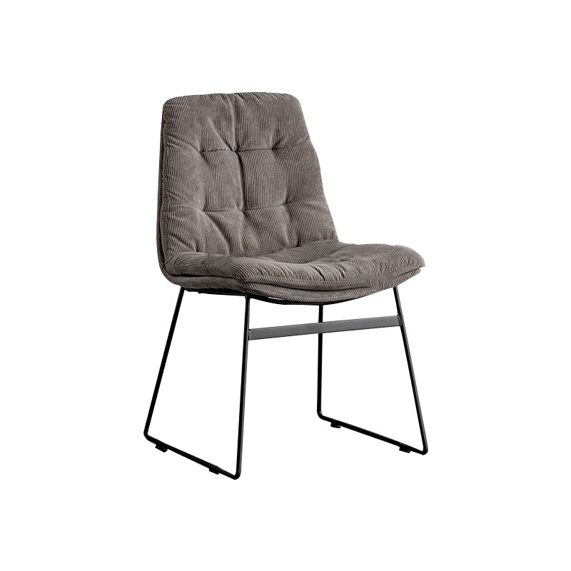 Contemporary Style Kitchen Chairs Dining Armless Side Chair with Metal Legs Dark Gray-White 1 Piece Clearhalo ' kitchen&dining_furn' 'Dining Chairs' 'Dining Tables & Seating' 'dining_chair' 'furn' 'furn_dining_chair' 'Furniture' 'furniture_dining_chair' 'Kitchen & Dining Furniture' 'kitchen' 4272358