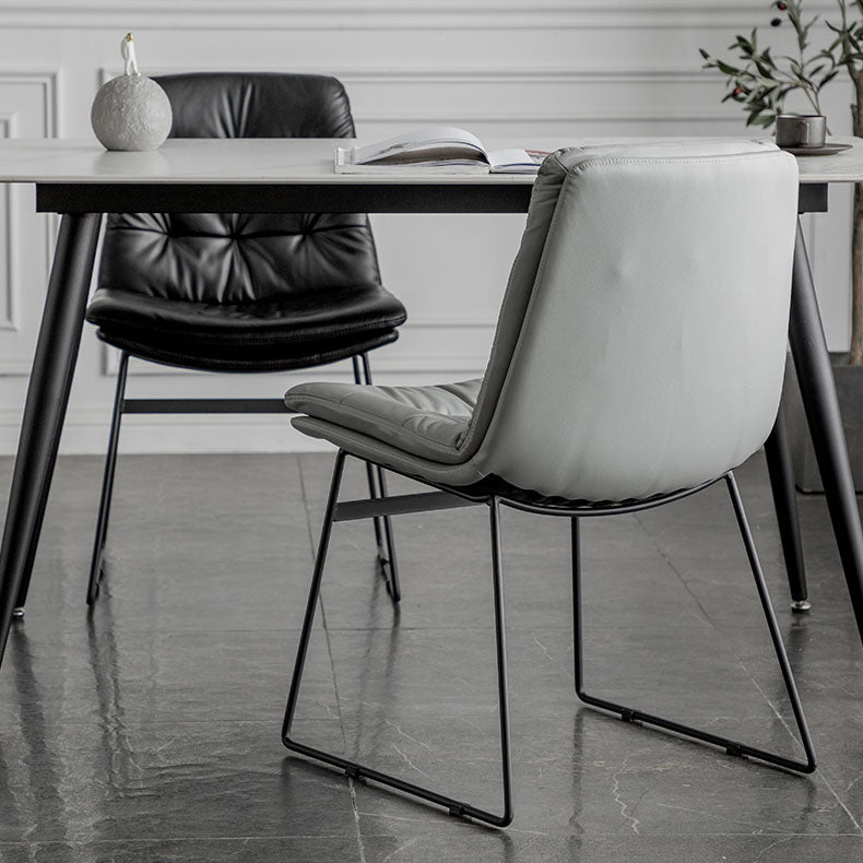 Contemporary Style Kitchen Chairs Dining Armless Side Chair with Metal Legs Clearhalo ' kitchen&dining_furn' 'Dining Chairs' 'Dining Tables & Seating' 'dining_chair' 'furn' 'furn_dining_chair' 'Furniture' 'furniture_dining_chair' 'Kitchen & Dining Furniture' 'kitchen' 4272359