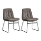 Contemporary Style Kitchen Chairs Dining Armless Side Chair with Metal Legs Dark Gray-White 2 Piece Set Clearhalo ' kitchen&dining_furn' 'Dining Chairs' 'Dining Tables & Seating' 'dining_chair' 'furn' 'furn_dining_chair' 'Furniture' 'furniture_dining_chair' 'Kitchen & Dining Furniture' 'kitchen' 4272360