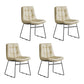 Contemporary Style Kitchen Chairs Dining Armless Side Chair with Metal Legs Off-White 4 Piece Set Clearhalo ' kitchen&dining_furn' 'Dining Chairs' 'Dining Tables & Seating' 'dining_chair' 'furn' 'furn_dining_chair' 'Furniture' 'furniture_dining_chair' 'Kitchen & Dining Furniture' 'kitchen' 4272369