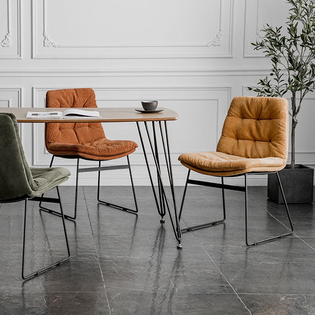 Contemporary Style Kitchen Chairs Dining Armless Side Chair with Metal Legs Clearhalo ' kitchen&dining_furn' 'Dining Chairs' 'Dining Tables & Seating' 'dining_chair' 'furn' 'furn_dining_chair' 'Furniture' 'furniture_dining_chair' 'Kitchen & Dining Furniture' 'kitchen' 4272371