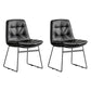 Contemporary Style Kitchen Chairs Dining Armless Side Chair with Metal Legs Black 2 Piece Set Clearhalo ' kitchen&dining_furn' 'Dining Chairs' 'Dining Tables & Seating' 'dining_chair' 'furn' 'furn_dining_chair' 'Furniture' 'furniture_dining_chair' 'Kitchen & Dining Furniture' 'kitchen' 4272372