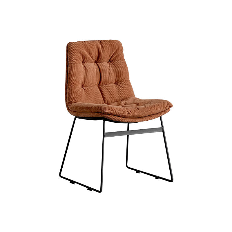 Contemporary Style Kitchen Chairs Dining Armless Side Chair with Metal Legs Light Brown 1 Piece Clearhalo ' kitchen&dining_furn' 'Dining Chairs' 'Dining Tables & Seating' 'dining_chair' 'furn' 'furn_dining_chair' 'Furniture' 'furniture_dining_chair' 'Kitchen & Dining Furniture' 'kitchen' 4272376