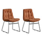 Contemporary Style Kitchen Chairs Dining Armless Side Chair with Metal Legs Light Brown 2 Piece Set Clearhalo ' kitchen&dining_furn' 'Dining Chairs' 'Dining Tables & Seating' 'dining_chair' 'furn' 'furn_dining_chair' 'Furniture' 'furniture_dining_chair' 'Kitchen & Dining Furniture' 'kitchen' 4272377