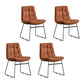 Contemporary Style Kitchen Chairs Dining Armless Side Chair with Metal Legs Light Brown 4 Piece Set Clearhalo ' kitchen&dining_furn' 'Dining Chairs' 'Dining Tables & Seating' 'dining_chair' 'furn' 'furn_dining_chair' 'Furniture' 'furniture_dining_chair' 'Kitchen & Dining Furniture' 'kitchen' 4272378