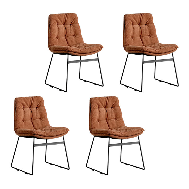 Contemporary Style Kitchen Chairs Dining Armless Side Chair with Metal Legs Light Brown 4 Piece Set Clearhalo ' kitchen&dining_furn' 'Dining Chairs' 'Dining Tables & Seating' 'dining_chair' 'furn' 'furn_dining_chair' 'Furniture' 'furniture_dining_chair' 'Kitchen & Dining Furniture' 'kitchen' 4272378