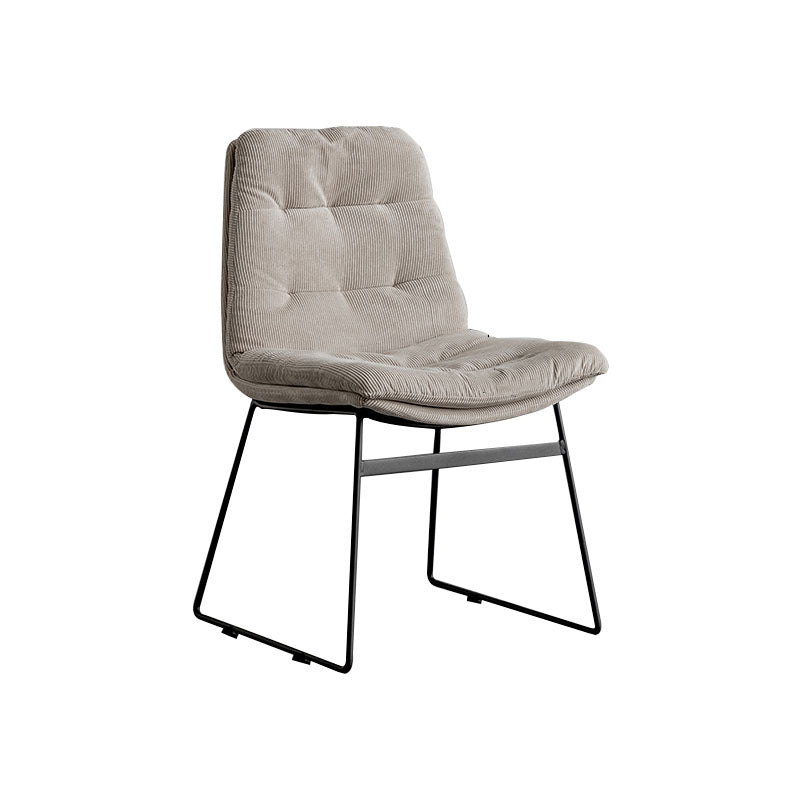 Contemporary Style Kitchen Chairs Dining Armless Side Chair with Metal Legs Grey 1 Piece Clearhalo ' kitchen&dining_furn' 'Dining Chairs' 'Dining Tables & Seating' 'dining_chair' 'furn' 'furn_dining_chair' 'Furniture' 'furniture_dining_chair' 'Kitchen & Dining Furniture' 'kitchen' 4272379