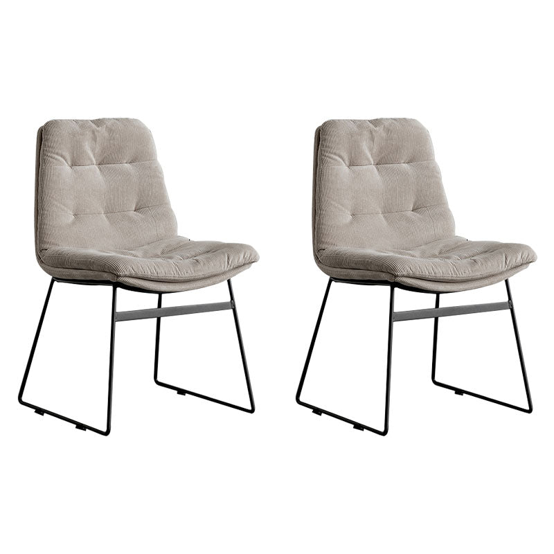 Contemporary Style Kitchen Chairs Dining Armless Side Chair with Metal Legs Grey 2 Piece Set Clearhalo ' kitchen&dining_furn' 'Dining Chairs' 'Dining Tables & Seating' 'dining_chair' 'furn' 'furn_dining_chair' 'Furniture' 'furniture_dining_chair' 'Kitchen & Dining Furniture' 'kitchen' 4272380