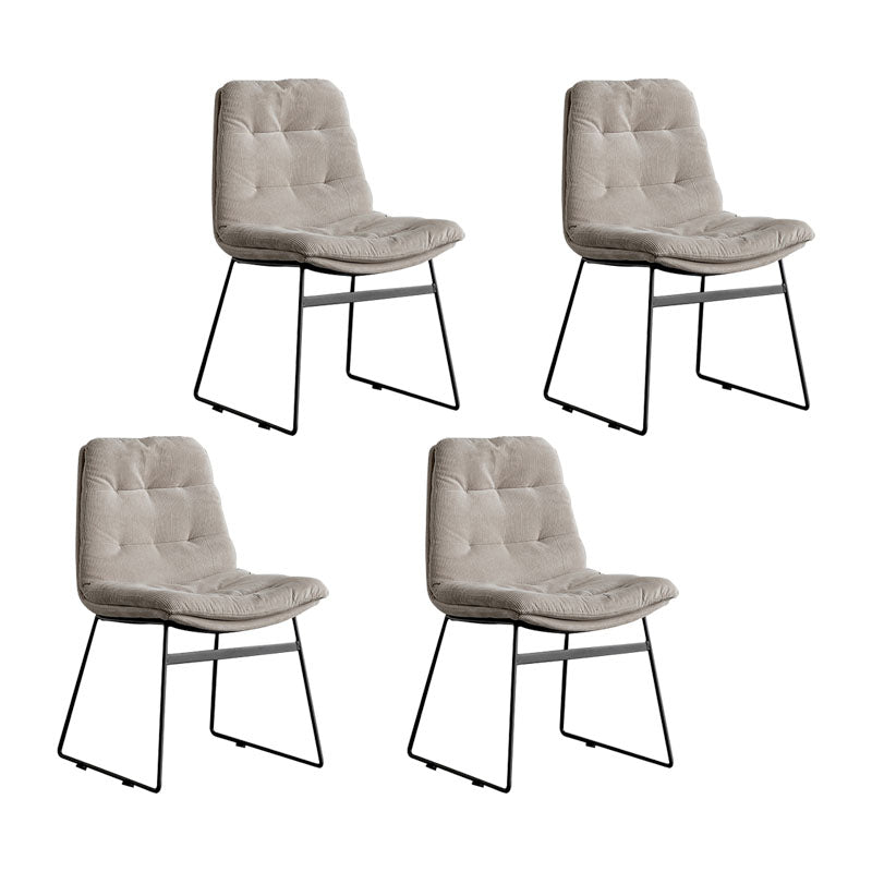 Contemporary Style Kitchen Chairs Dining Armless Side Chair with Metal Legs Grey 4 Piece Set Clearhalo ' kitchen&dining_furn' 'Dining Chairs' 'Dining Tables & Seating' 'dining_chair' 'furn' 'furn_dining_chair' 'Furniture' 'furniture_dining_chair' 'Kitchen & Dining Furniture' 'kitchen' 4272381