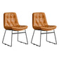 Contemporary Style Kitchen Chairs Dining Armless Side Chair with Metal Legs Orange 2 Piece Set Clearhalo ' kitchen&dining_furn' 'Dining Chairs' 'Dining Tables & Seating' 'dining_chair' 'furn' 'furn_dining_chair' 'Furniture' 'furniture_dining_chair' 'Kitchen & Dining Furniture' 'kitchen' 4272386