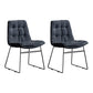 Contemporary Style Kitchen Chairs Dining Armless Side Chair with Metal Legs Dark Blue 2 Piece Set Clearhalo ' kitchen&dining_furn' 'Dining Chairs' 'Dining Tables & Seating' 'dining_chair' 'furn' 'furn_dining_chair' 'Furniture' 'furniture_dining_chair' 'Kitchen & Dining Furniture' 'kitchen' 4272392