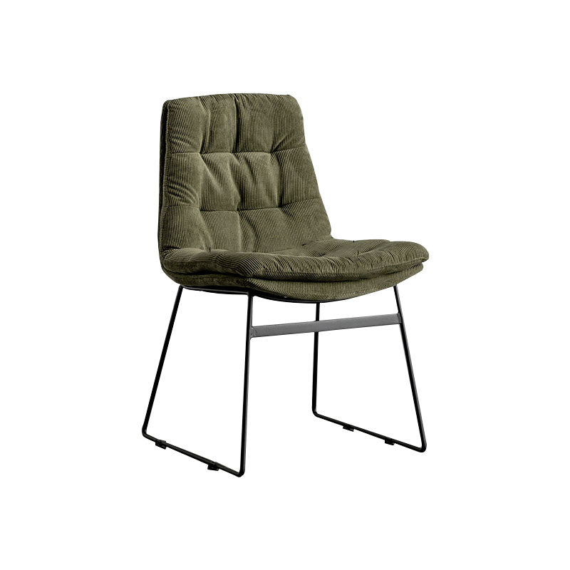 Contemporary Style Kitchen Chairs Dining Armless Side Chair with Metal Legs Green 1 Piece Clearhalo ' kitchen&dining_furn' 'Dining Chairs' 'Dining Tables & Seating' 'dining_chair' 'furn' 'furn_dining_chair' 'Furniture' 'furniture_dining_chair' 'Kitchen & Dining Furniture' 'kitchen' 4272394