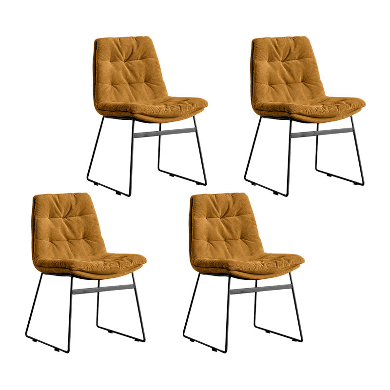 Contemporary Style Kitchen Chairs Dining Armless Side Chair with Metal Legs Ginger 4 Piece Set Clearhalo ' kitchen&dining_furn' 'Dining Chairs' 'Dining Tables & Seating' 'dining_chair' 'furn' 'furn_dining_chair' 'Furniture' 'furniture_dining_chair' 'Kitchen & Dining Furniture' 'kitchen' 4272399