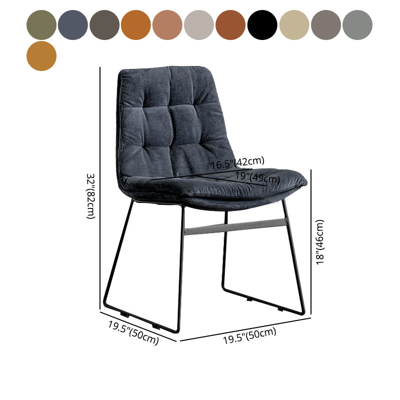 Contemporary Style Kitchen Chairs Dining Armless Side Chair with Metal Legs Clearhalo ' kitchen&dining_furn' 'Dining Chairs' 'Dining Tables & Seating' 'dining_chair' 'furn' 'furn_dining_chair' 'Furniture' 'furniture_dining_chair' 'Kitchen & Dining Furniture' 'kitchen' 4272400