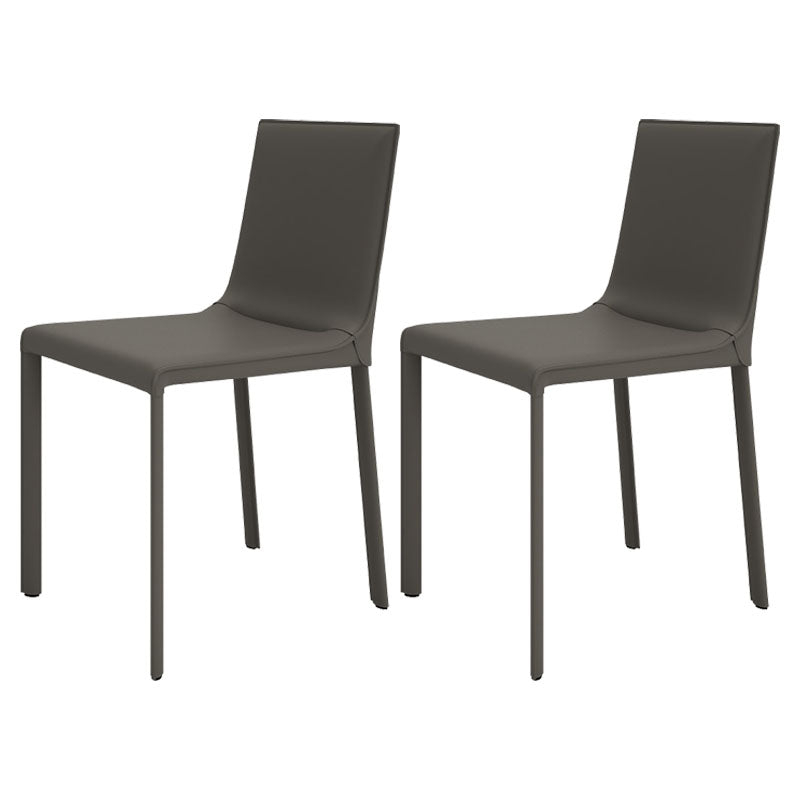 Contemporary Style Kitchen Chairs Dining Armless Side Chairs with Metal Legs Grey 2 Piece Set Clearhalo ' kitchen&dining_furn' 'Dining Chairs' 'Dining Tables & Seating' 'dining_chair' 'furn' 'furn_dining_chair' 'Furniture' 'furniture_dining_chair' 'Kitchen & Dining Furniture' 'kitchen' 4272402