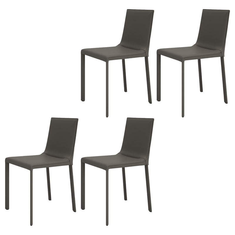 Contemporary Style Kitchen Chairs Dining Armless Side Chairs with Metal Legs Grey 4 Piece Set Clearhalo ' kitchen&dining_furn' 'Dining Chairs' 'Dining Tables & Seating' 'dining_chair' 'furn' 'furn_dining_chair' 'Furniture' 'furniture_dining_chair' 'Kitchen & Dining Furniture' 'kitchen' 4272403