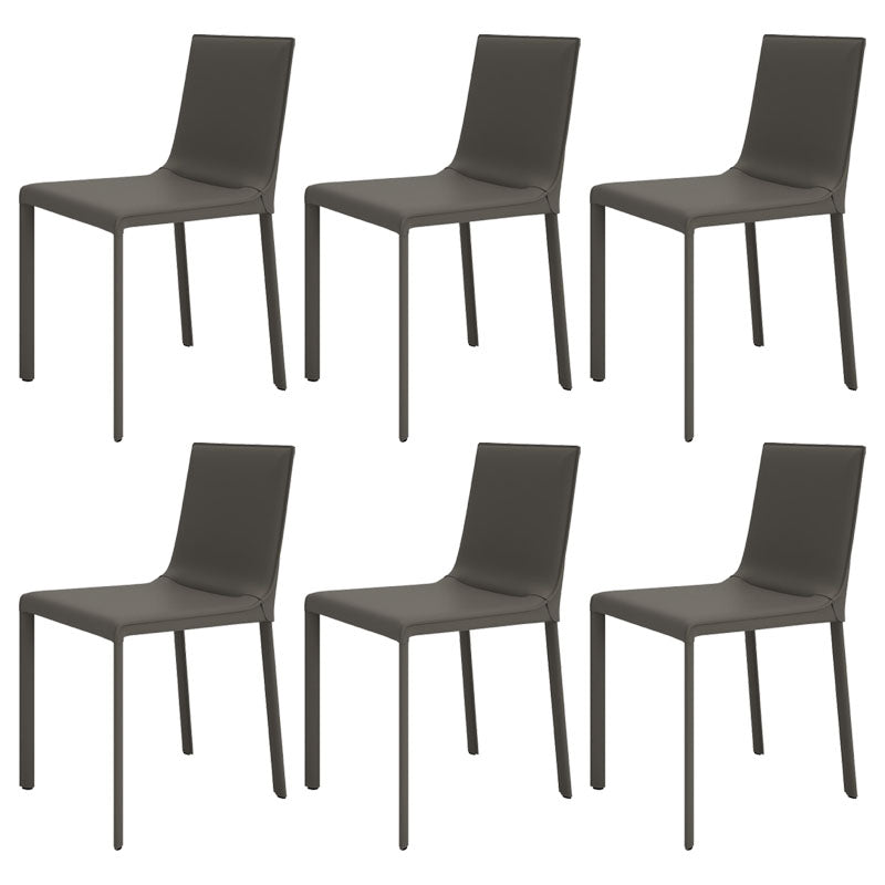 Contemporary Style Kitchen Chairs Dining Armless Side Chairs with Metal Legs Grey 6 Piece Set Clearhalo ' kitchen&dining_furn' 'Dining Chairs' 'Dining Tables & Seating' 'dining_chair' 'furn' 'furn_dining_chair' 'Furniture' 'furniture_dining_chair' 'Kitchen & Dining Furniture' 'kitchen' 4272406