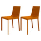 Contemporary Style Kitchen Chairs Dining Armless Side Chairs with Metal Legs Orange 2 Piece Set Clearhalo ' kitchen&dining_furn' 'Dining Chairs' 'Dining Tables & Seating' 'dining_chair' 'furn' 'furn_dining_chair' 'Furniture' 'furniture_dining_chair' 'Kitchen & Dining Furniture' 'kitchen' 4272408