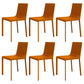 Contemporary Style Kitchen Chairs Dining Armless Side Chairs with Metal Legs Orange 6 Piece Set Clearhalo ' kitchen&dining_furn' 'Dining Chairs' 'Dining Tables & Seating' 'dining_chair' 'furn' 'furn_dining_chair' 'Furniture' 'furniture_dining_chair' 'Kitchen & Dining Furniture' 'kitchen' 4272411