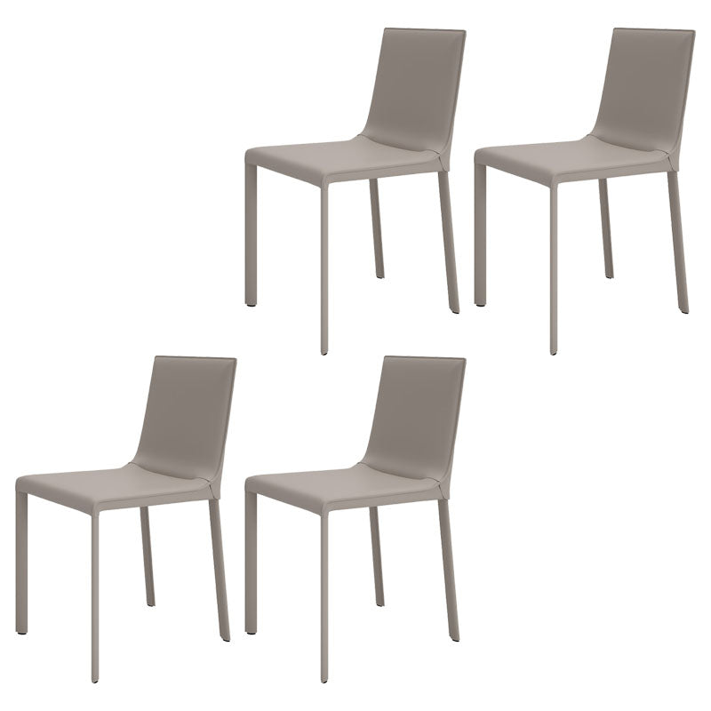 Contemporary Style Kitchen Chairs Dining Armless Side Chairs with Metal Legs Off-White 4 Piece Set Clearhalo ' kitchen&dining_furn' 'Dining Chairs' 'Dining Tables & Seating' 'dining_chair' 'furn' 'furn_dining_chair' 'Furniture' 'furniture_dining_chair' 'Kitchen & Dining Furniture' 'kitchen' 4272415