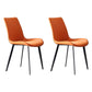 Contemporary Style Dining Chairs Kitchen Armless Side Chair with Metal Legs (Set of 2) Orange Clearhalo ' kitchen&dining_furn' 'Dining Chairs' 'Dining Tables & Seating' 'dining_chair' 'furn' 'furn_dining_chair' 'Furniture' 'furniture_dining_chair' 'Kitchen & Dining Furniture' 'kitchen' 4272425