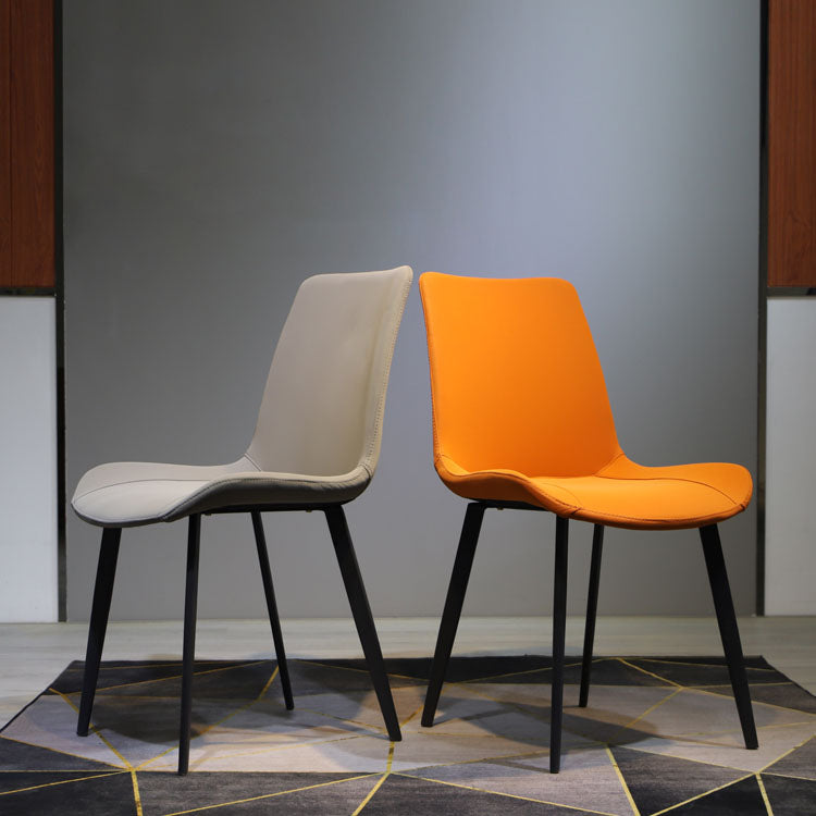 Contemporary Style Dining Chairs Kitchen Armless Side Chair with Metal Legs (Set of 2) Clearhalo ' kitchen&dining_furn' 'Dining Chairs' 'Dining Tables & Seating' 'dining_chair' 'furn' 'furn_dining_chair' 'Furniture' 'furniture_dining_chair' 'Kitchen & Dining Furniture' 'kitchen' 4272428