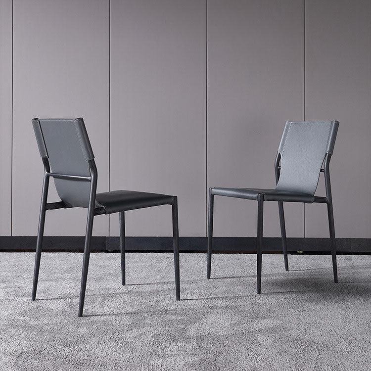 Contemporary Style Dining Chairs Kitchen Armless Side Chair with Metal Legs Clearhalo ' kitchen&dining_furn' 'Dining Chairs' 'Dining Tables & Seating' 'dining_chair' 'furn' 'furn_dining_chair' 'Furniture' 'furniture_dining_chair' 'Kitchen & Dining Furniture' 'kitchen' 4272434