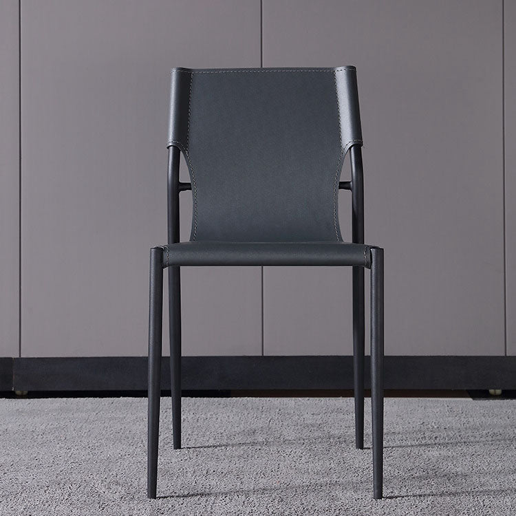 Contemporary Style Dining Chairs Kitchen Armless Side Chair with Metal Legs Clearhalo ' kitchen&dining_furn' 'Dining Chairs' 'Dining Tables & Seating' 'dining_chair' 'furn' 'furn_dining_chair' 'Furniture' 'furniture_dining_chair' 'Kitchen & Dining Furniture' 'kitchen' 4272440