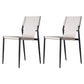 Contemporary Style Dining Chairs Kitchen Armless Side Chair with Metal Legs Off-White 2 Piece Set Clearhalo ' kitchen&dining_furn' 'Dining Chairs' 'Dining Tables & Seating' 'dining_chair' 'furn' 'furn_dining_chair' 'Furniture' 'furniture_dining_chair' 'Kitchen & Dining Furniture' 'kitchen' 4272442