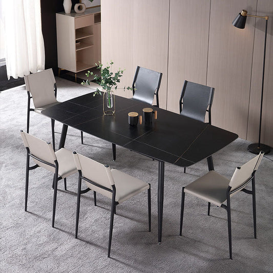 Contemporary Style Dining Chairs Kitchen Armless Side Chair with Metal Legs Clearhalo ' kitchen&dining_furn' 'Dining Chairs' 'Dining Tables & Seating' 'dining_chair' 'furn' 'furn_dining_chair' 'Furniture' 'furniture_dining_chair' 'Kitchen & Dining Furniture' 'kitchen' 4272453