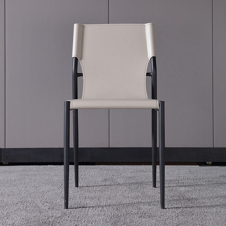 Contemporary Style Dining Chairs Kitchen Armless Side Chair with Metal Legs Clearhalo ' kitchen&dining_furn' 'Dining Chairs' 'Dining Tables & Seating' 'dining_chair' 'furn' 'furn_dining_chair' 'Furniture' 'furniture_dining_chair' 'Kitchen & Dining Furniture' 'kitchen' 4272455