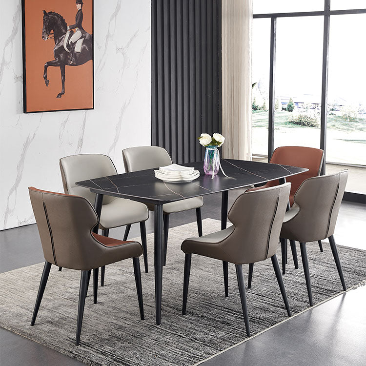 Contemporary Metal Dining Arm Chair Wingback Chair for Home Use (Set of 2) Clearhalo ' kitchen&dining_furn' 'Dining Chairs' 'Dining Tables & Seating' 'dining_chair' 'furn' 'furn_dining_chair' 'Furniture' 'furniture_dining_chair' 'Kitchen & Dining Furniture' 'kitchen' 4272459