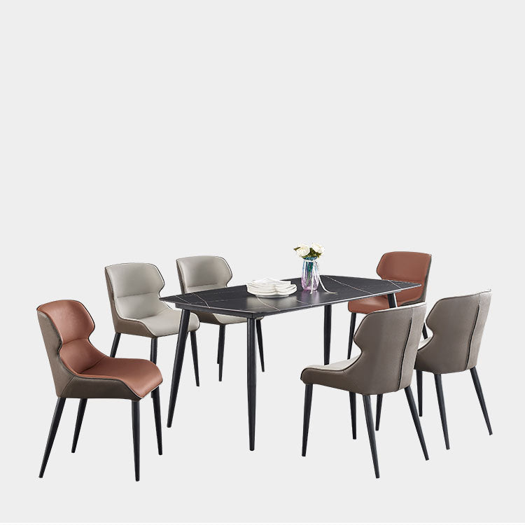 Contemporary Metal Dining Arm Chair Wingback Chair for Home Use (Set of 2) Clearhalo ' kitchen&dining_furn' 'Dining Chairs' 'Dining Tables & Seating' 'dining_chair' 'furn' 'furn_dining_chair' 'Furniture' 'furniture_dining_chair' 'Kitchen & Dining Furniture' 'kitchen' 4272468