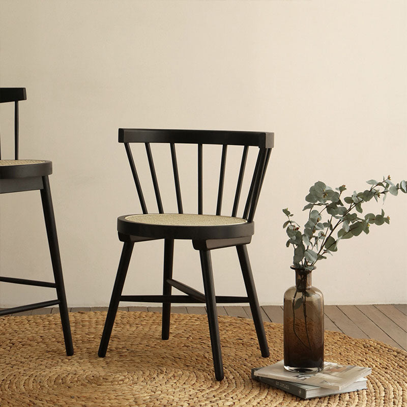 Traditional Wood Dining Armless Chairs Windsor Back Side Chair for Home Use Black 1 Piece Clearhalo ' kitchen&dining_furn' 'Dining Chairs' 'Dining Tables & Seating' 'dining_chair' 'furn' 'furn_dining_chair' 'Furniture' 'furniture_dining_chair' 'Kitchen & Dining Furniture' 'kitchen' 4272471