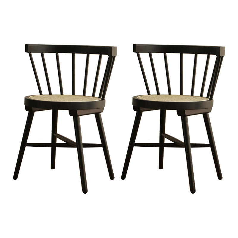 Traditional Wood Dining Armless Chairs Windsor Back Side Chair for Home Use Black 2 Piece Set Clearhalo ' kitchen&dining_furn' 'Dining Chairs' 'Dining Tables & Seating' 'dining_chair' 'furn' 'furn_dining_chair' 'Furniture' 'furniture_dining_chair' 'Kitchen & Dining Furniture' 'kitchen' 4272473