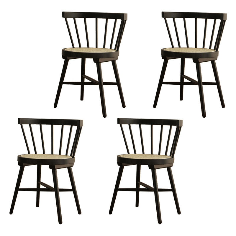 Traditional Wood Dining Armless Chairs Windsor Back Side Chair for Home Use Black 4 Piece Set Clearhalo ' kitchen&dining_furn' 'Dining Chairs' 'Dining Tables & Seating' 'dining_chair' 'furn' 'furn_dining_chair' 'Furniture' 'furniture_dining_chair' 'Kitchen & Dining Furniture' 'kitchen' 4272475