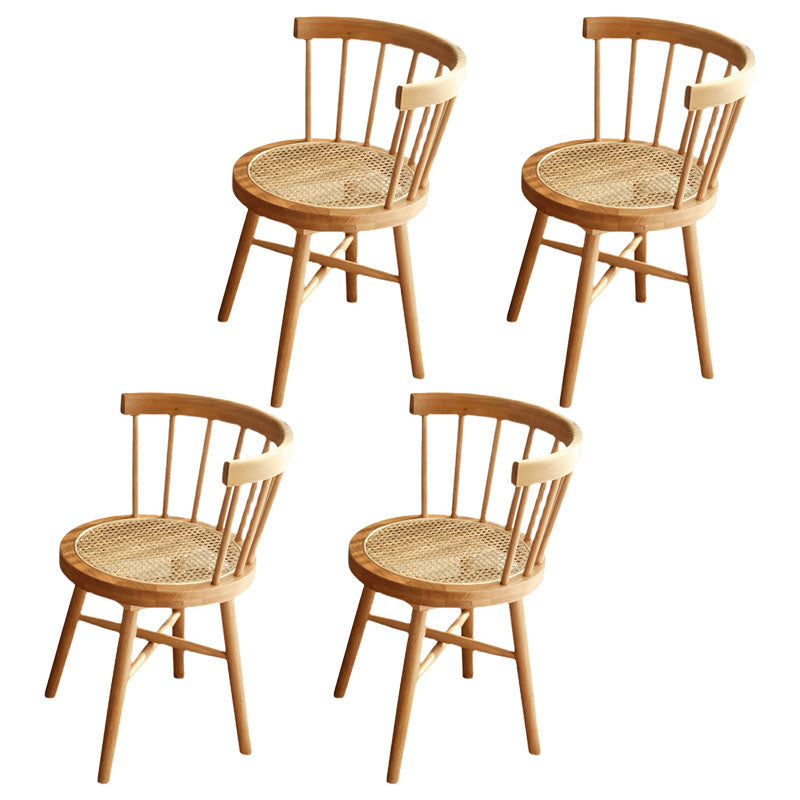 Traditional Wood Dining Armless Chairs Windsor Back Side Chair for Home Use Natural 4 Piece Set Clearhalo ' kitchen&dining_furn' 'Dining Chairs' 'Dining Tables & Seating' 'dining_chair' 'furn' 'furn_dining_chair' 'Furniture' 'furniture_dining_chair' 'Kitchen & Dining Furniture' 'kitchen' 4272480