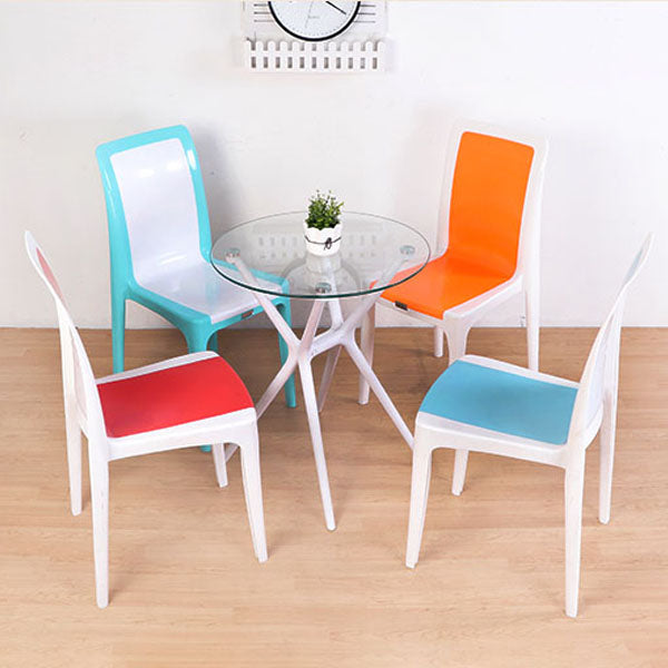 Contemporary Style Plastic Dining Chair Dining Armless Side Chair for Kitchen (Set of 4) Clearhalo ' kitchen&dining_furn' 'Dining Chairs' 'Dining Tables & Seating' 'dining_chair' 'furn' 'furn_dining_chair' 'Furniture' 'furniture_dining_chair' 'Kitchen & Dining Furniture' 'kitchen' 4272490