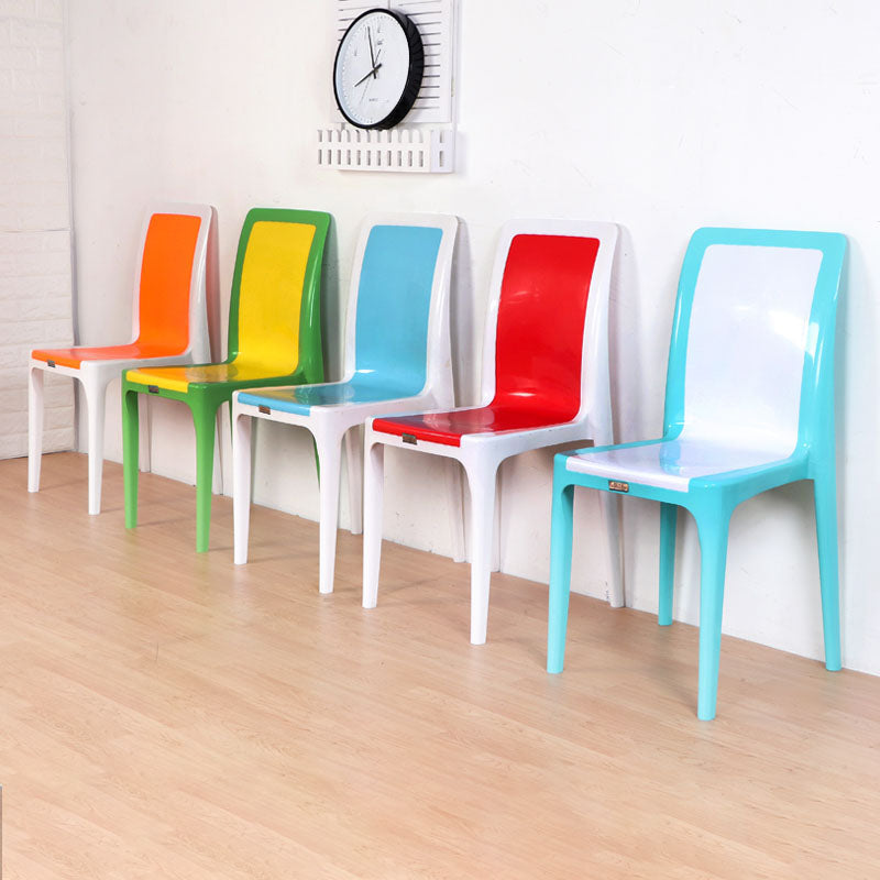 Contemporary Style Plastic Dining Chair Dining Armless Side Chair for Kitchen (Set of 4) Clearhalo ' kitchen&dining_furn' 'Dining Chairs' 'Dining Tables & Seating' 'dining_chair' 'furn' 'furn_dining_chair' 'Furniture' 'furniture_dining_chair' 'Kitchen & Dining Furniture' 'kitchen' 4272495