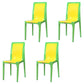 Contemporary Style Plastic Dining Chair Dining Armless Side Chair for Kitchen (Set of 4) Yellow-Green Clearhalo ' kitchen&dining_furn' 'Dining Chairs' 'Dining Tables & Seating' 'dining_chair' 'furn' 'furn_dining_chair' 'Furniture' 'furniture_dining_chair' 'Kitchen & Dining Furniture' 'kitchen' 4272498