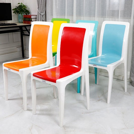 Contemporary Style Plastic Dining Chair Dining Armless Side Chair for Kitchen (Set of 4) Clearhalo ' kitchen&dining_furn' 'Dining Chairs' 'Dining Tables & Seating' 'dining_chair' 'furn' 'furn_dining_chair' 'Furniture' 'furniture_dining_chair' 'Kitchen & Dining Furniture' 'kitchen' 4272503
