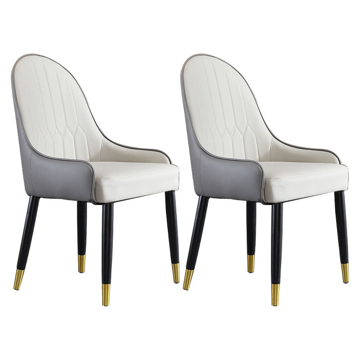 Glam Wood Dining Arm Chairs Leather Dining Chairs for Home Use (Set of 2) White Clearhalo ' kitchen&dining_furn' 'Dining Chairs' 'Dining Tables & Seating' 'dining_chair' 'furn' 'furn_dining_chair' 'Furniture' 'furniture_dining_chair' 'Kitchen & Dining Furniture' 'kitchen' 4272510
