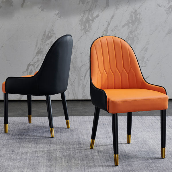 Glam Wood Dining Arm Chairs Leather Dining Chairs for Home Use (Set of 2) Clearhalo ' kitchen&dining_furn' 'Dining Chairs' 'Dining Tables & Seating' 'dining_chair' 'furn' 'furn_dining_chair' 'Furniture' 'furniture_dining_chair' 'Kitchen & Dining Furniture' 'kitchen' 4272519