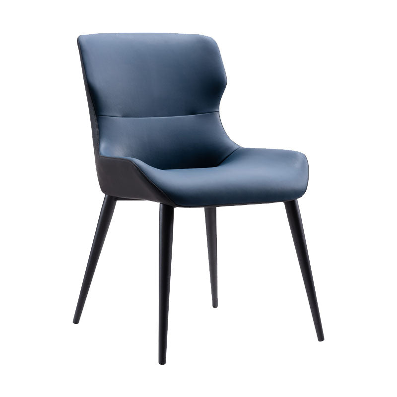 Contemporary Style Metal Chair Wingback Arm Kitchen Dining Room Chairs Blue 1 Piece Clearhalo ' kitchen&dining_furn' 'Dining Chairs' 'Dining Tables & Seating' 'dining_chair' 'furn' 'furn_dining_chair' 'Furniture' 'furniture_dining_chair' 'Kitchen & Dining Furniture' 'kitchen' 4272522