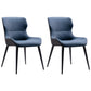 Contemporary Style Metal Chair Wingback Arm Kitchen Dining Room Chairs Blue 2 Piece Set Clearhalo ' kitchen&dining_furn' 'Dining Chairs' 'Dining Tables & Seating' 'dining_chair' 'furn' 'furn_dining_chair' 'Furniture' 'furniture_dining_chair' 'Kitchen & Dining Furniture' 'kitchen' 4272523
