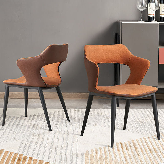 Open Back Dining Arm Chairs Upholstered Dining Armchairs with Metal Legs (Set of 2) Clearhalo ' kitchen&dining_furn' 'Dining Chairs' 'Dining Tables & Seating' 'dining_chair' 'furn' 'furn_dining_chair' 'Furniture' 'furniture_dining_chair' 'Kitchen & Dining Furniture' 'kitchen' 4272540