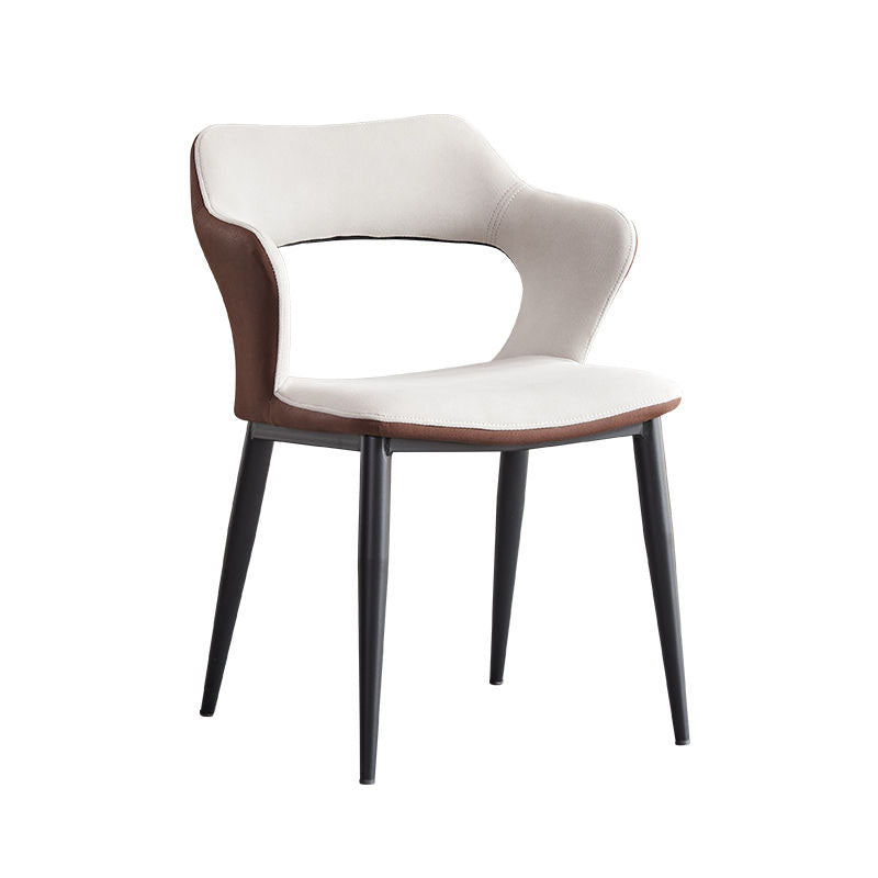 Open Back Dining Arm Chairs Upholstered Dining Armchairs with Metal Legs (Set of 2) Clearhalo ' kitchen&dining_furn' 'Dining Chairs' 'Dining Tables & Seating' 'dining_chair' 'furn' 'furn_dining_chair' 'Furniture' 'furniture_dining_chair' 'Kitchen & Dining Furniture' 'kitchen' 4272544